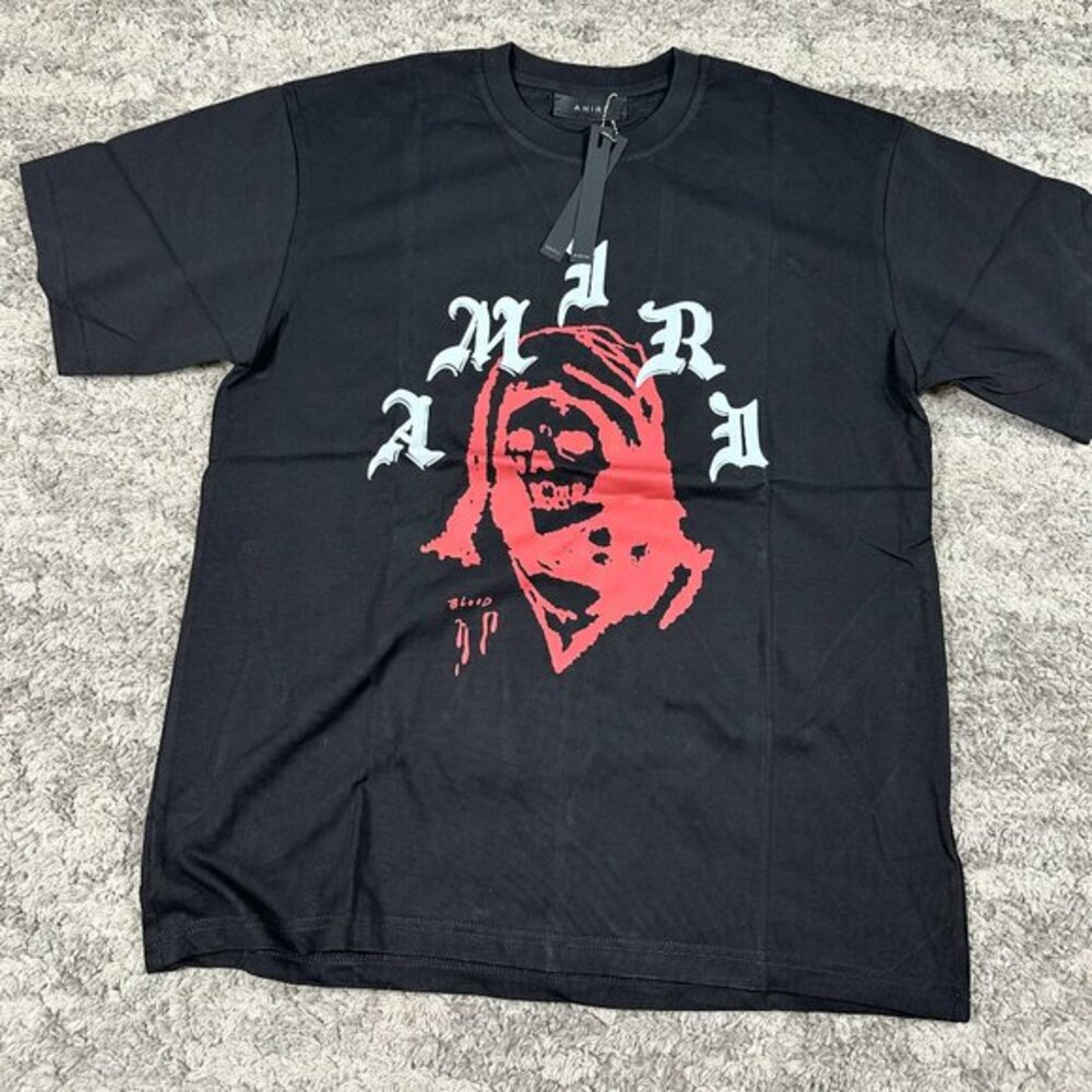 AMIRI Red Grim Reaper Spellout Tee Mens Size Large